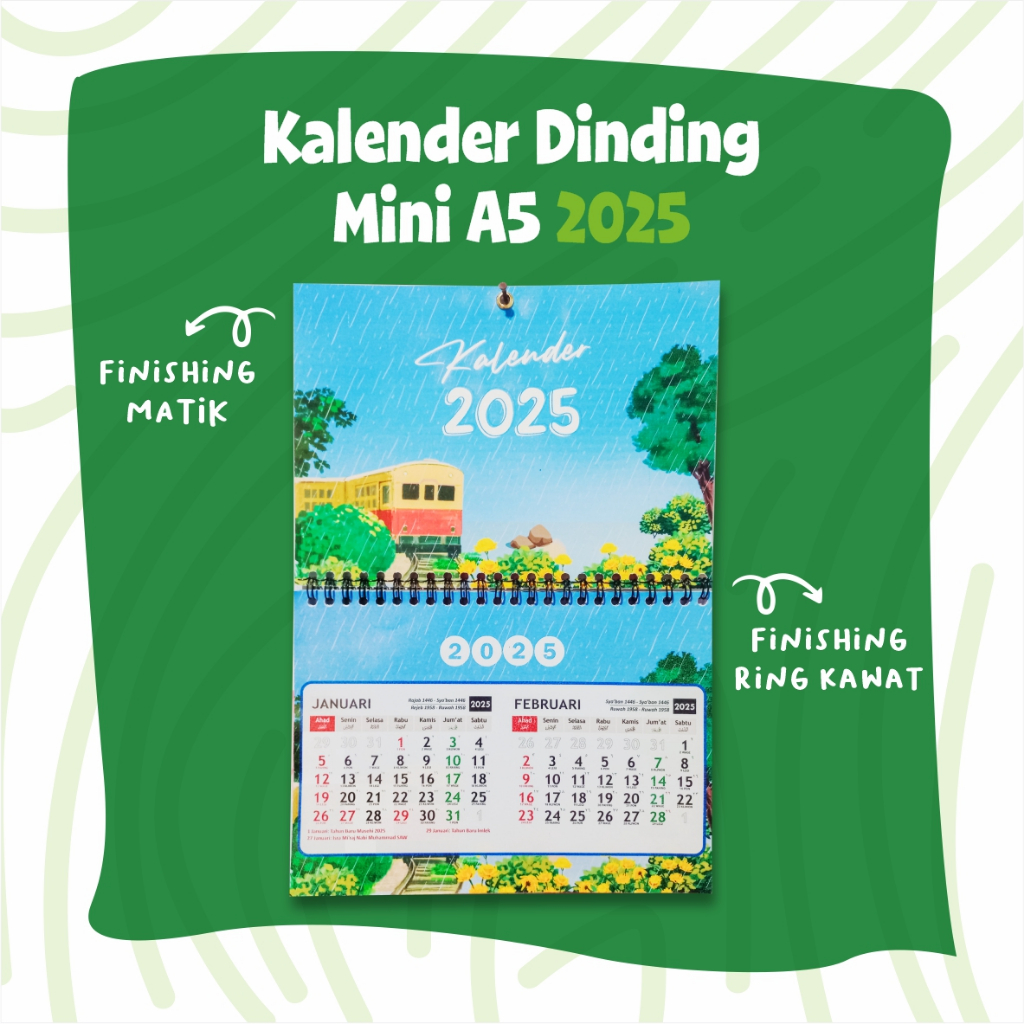 

Kalender Dinding Mini A5 | 2025 | Aesthetic
