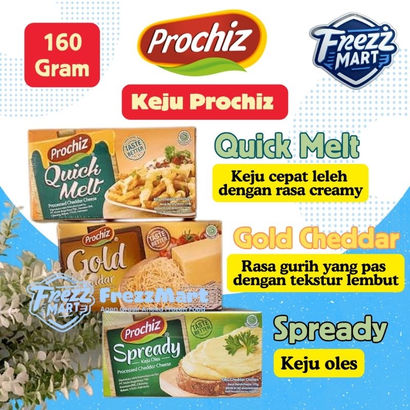 

Prochiz Keju 160gr Gold Cheddar Spready Quick Melt Cheese Balok Batang Parut Oles Saus Topping Serbaguna