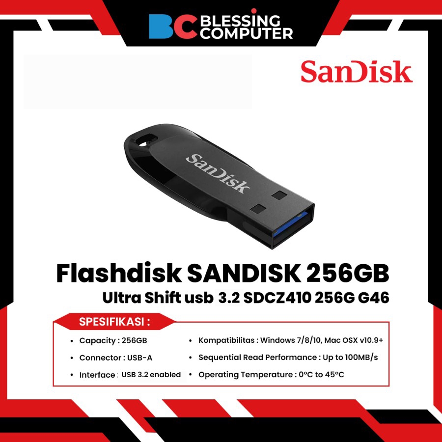 Flashdisk SANDISK 256GB Ultra Shift usb 3.2 SDCZ410 256G G46