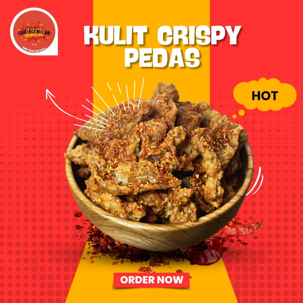 

Keripik Kulit Ayam Crispy Pedas Daun Jeruk 300gr