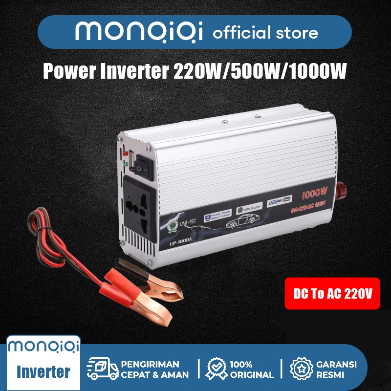 AC Power Aki Inverter 500 DC Solar Listrik KE 12V to watt 1000watt 1000w DC 12V/24V ke AC 220V Perub