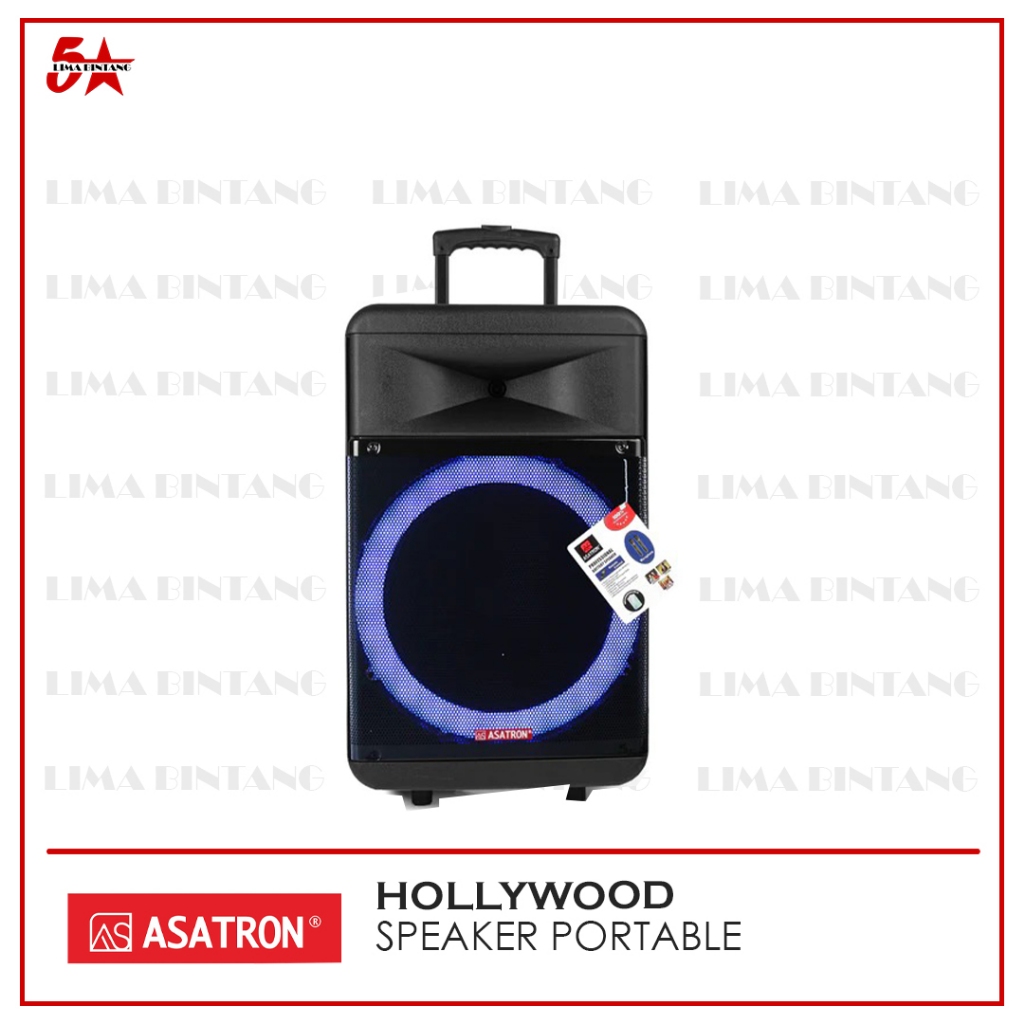 SPEAKER ASATRON HOLLYWOOD 15 INCH PORTABLE MEETING BLUETOOTH FREE MIC