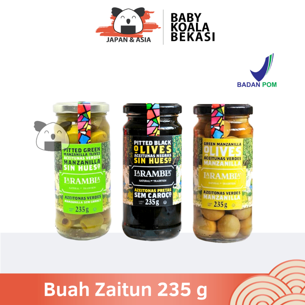 

LA RAMBLA Olives Green Black Buah Zaitun Hijau Hitam 235 g Halal │ Import Spanyollll - Bekasi