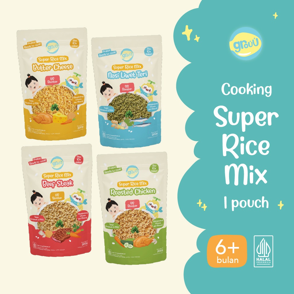 

Grouu - Super Rice Mix Beras MPASI - Weight Booster - 200gr