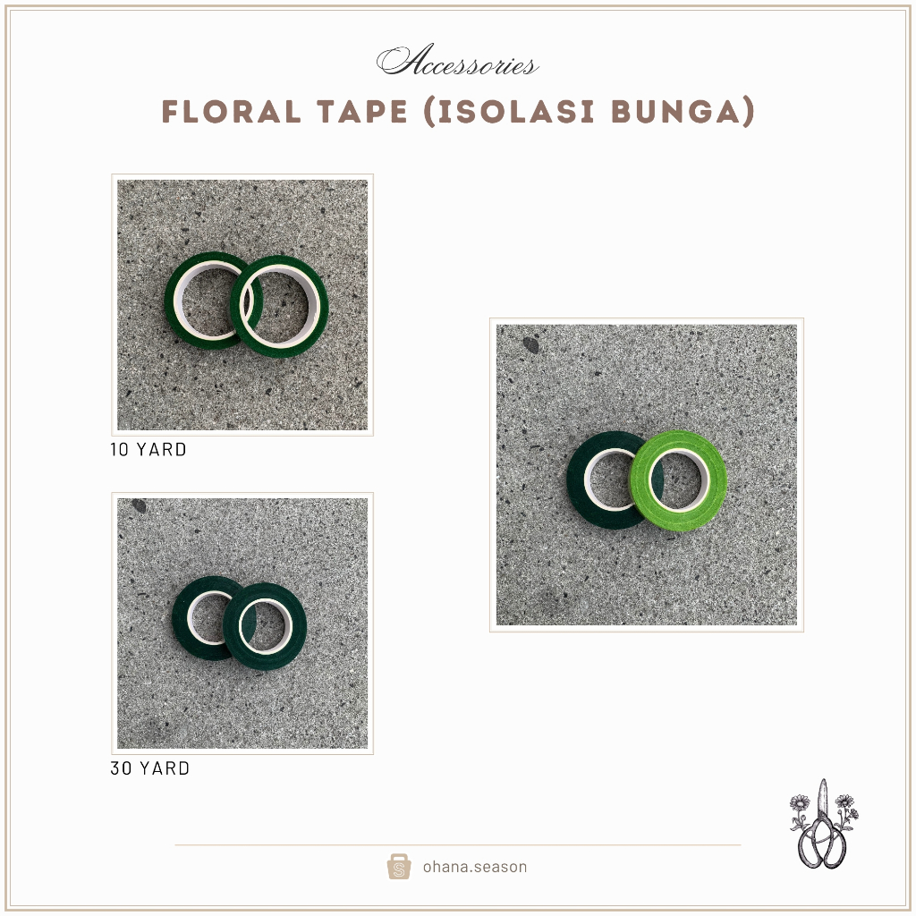 

(ECER) Ohana Season Floral Tape | Isolasi Bunga 10 Yard 30 Yard