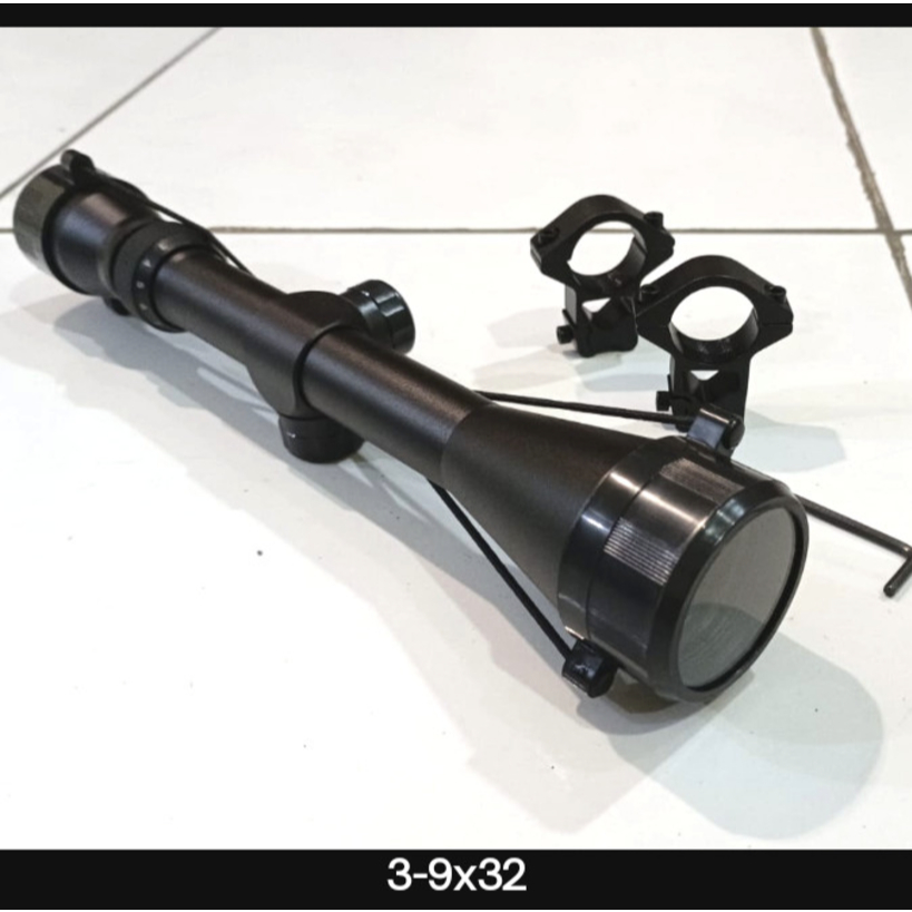 Teleskop Rifflescope Kekeran Teropong Zoom Retarget 3-9x32