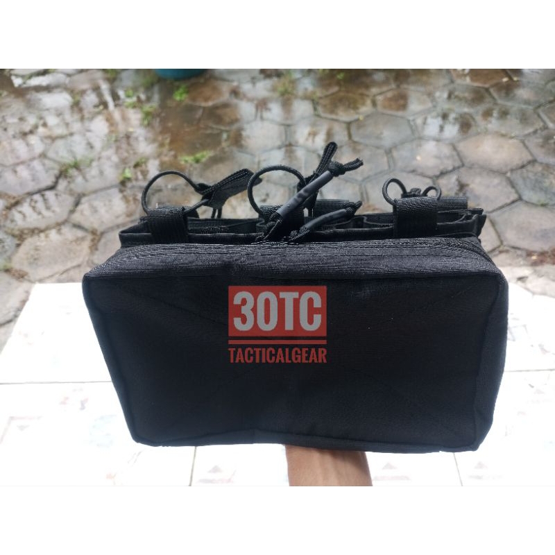 30TC Taktical Gear Pouch Admin + Mag Pouch Triple Tas Admin Depan Rompi Taktis Tas Bagian depan Body