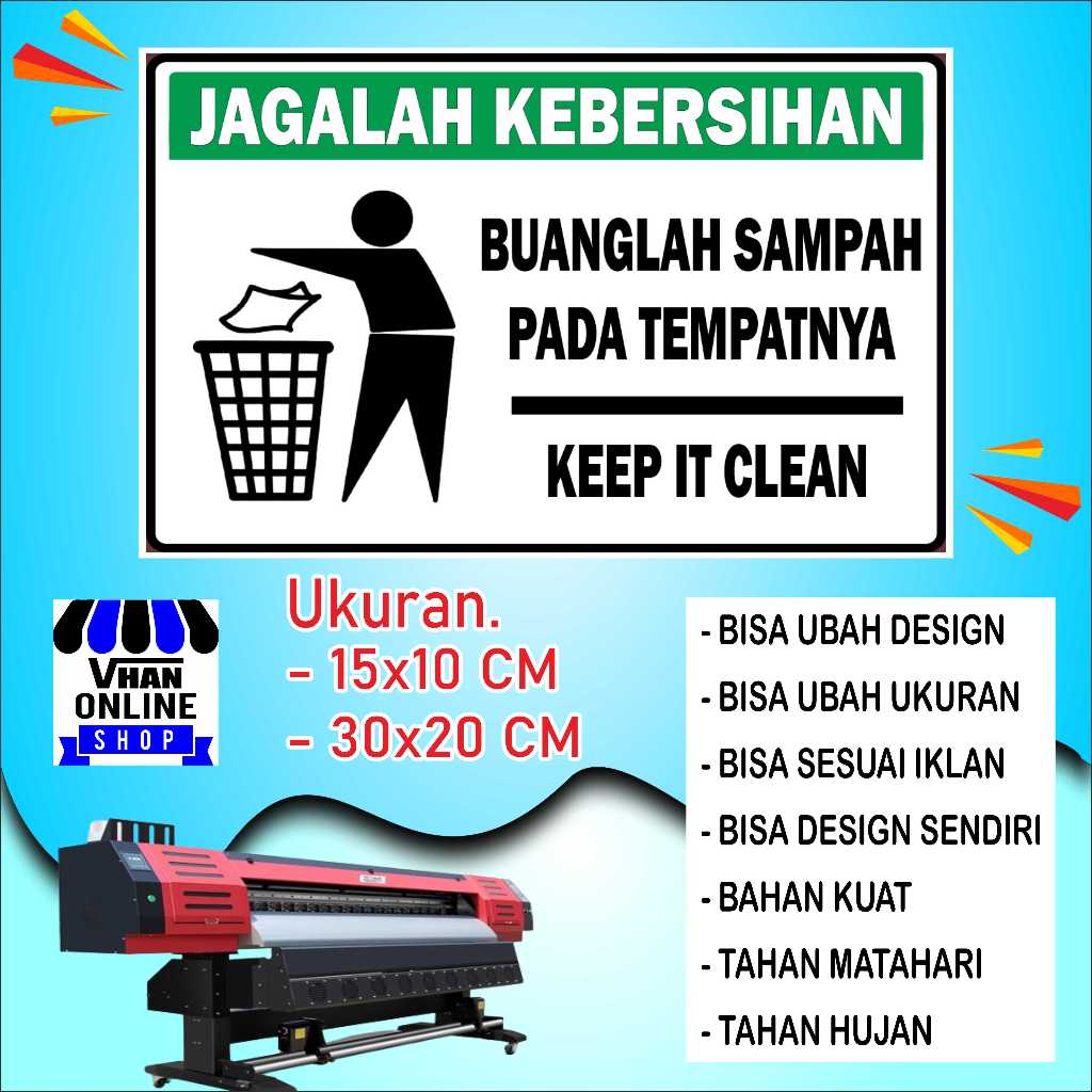 

Sticker Jagalah Kebersihan Dengan Bahan Cerah Hijau