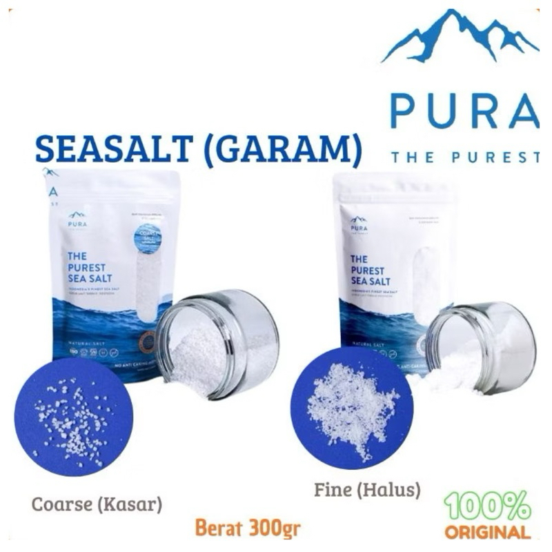 

PURA Purest Sea Salt 300 gr PURA Seasalt Garam Laut Natural Garam Organik MPASI Bayi