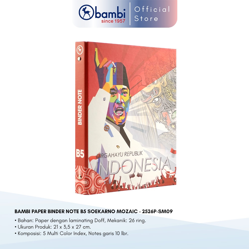 

Binder Note B5 Include Paper Soekarno Mozaic kode 2526P Original Bambi