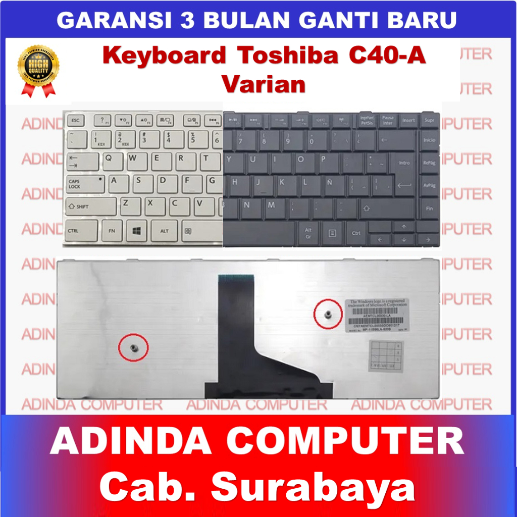 Keyboard Toshiba Satellite C40A C40-A C40 White