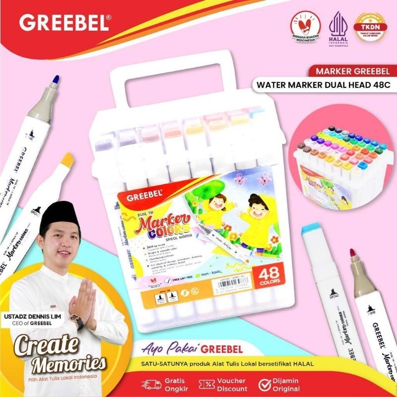 

greebel acrylic marker single head/spidol sketsa /spidol warna warni48warna