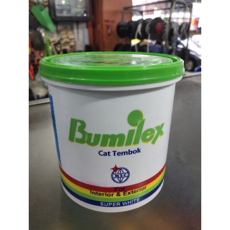 CAT TEMBOK BUMILEX 1KG /CAT PLAFON TEMBOK WARNA HITAM DAN PUTIH