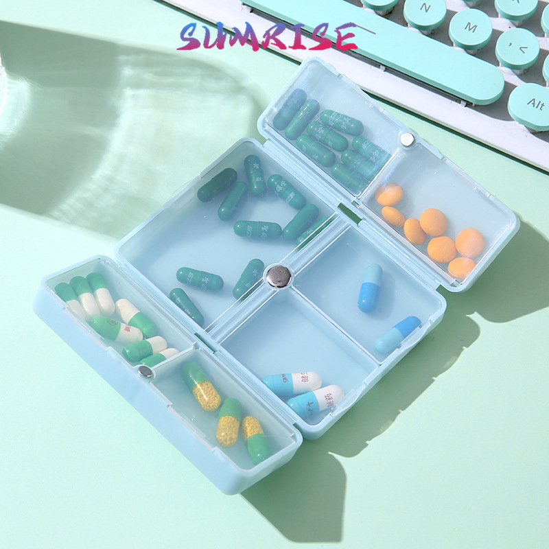 7 Sekat Pill Box Kotak Obat Travel Kotak Pil Tahan Air Kotak Penyimpanan Obat Karakter Tempat Obat P