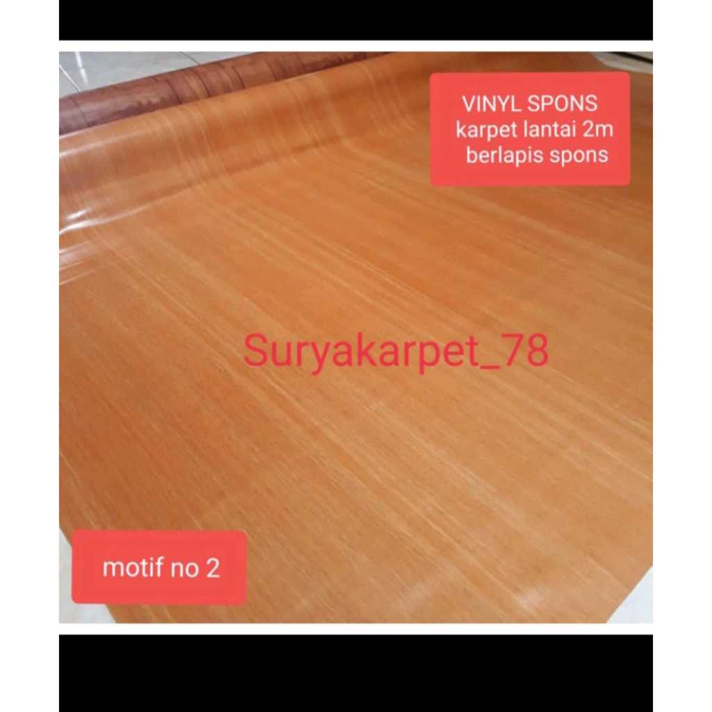 KARPET PLASTIK/KARPET LANTAI VINYL SPONS PERLAK LANTAI UKURAN L 2m TEBAL 1.2mm dijual  per 1mtr
