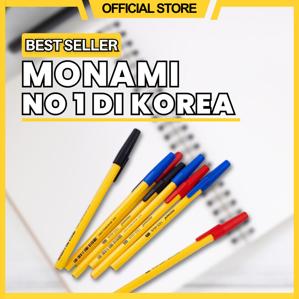 

Ball Pen Pulpen Pena Monami Korean Ballpoint 153 Stick 1.0mm