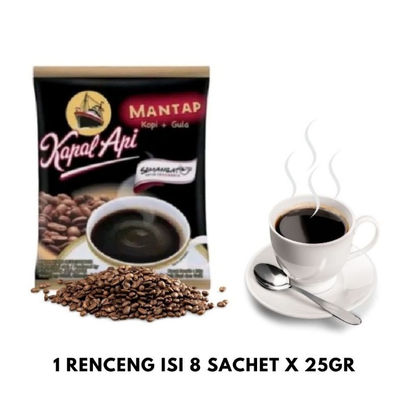 

Kopi Kapal Api Mantap 1 Renceng Isi 8 Sachet x 25gr