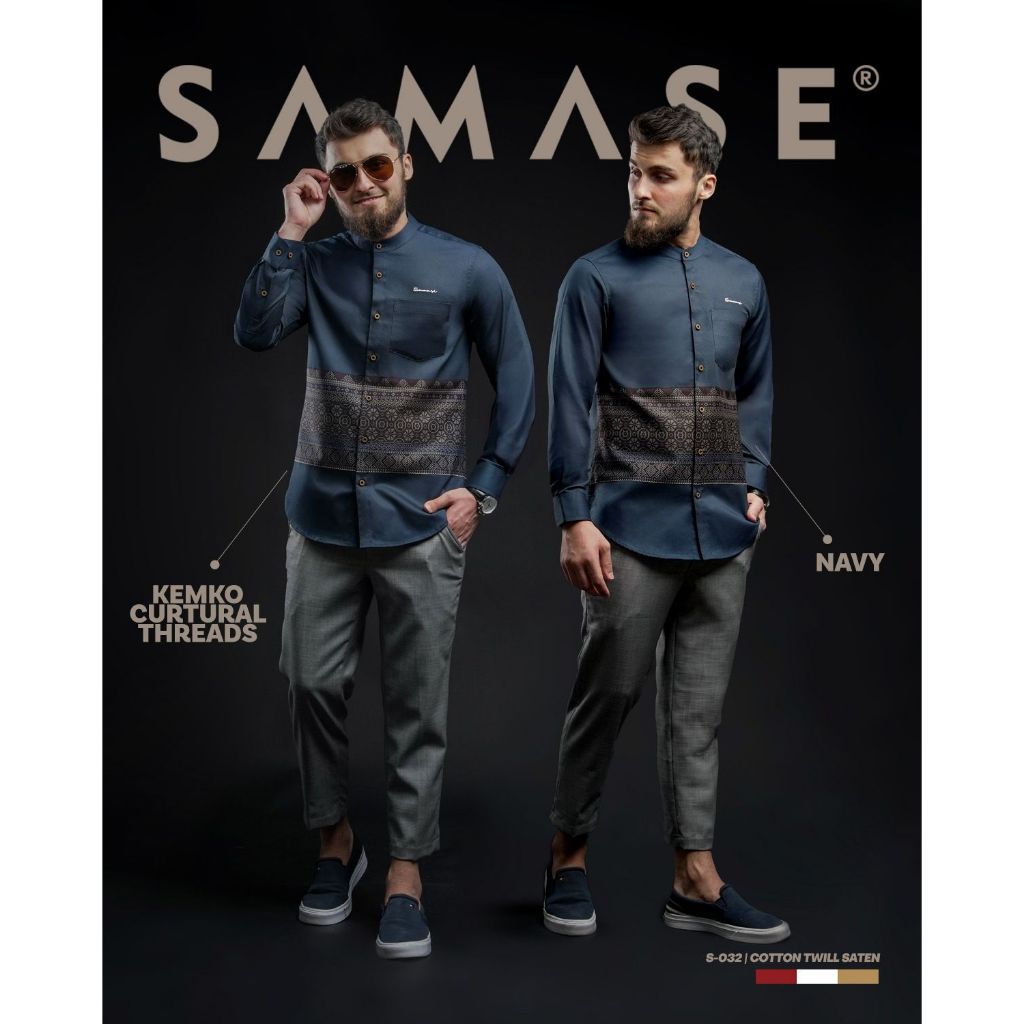 SAMASE Kemko Stripe Heritage Ls S-032 Katun Poplin Limited Edition