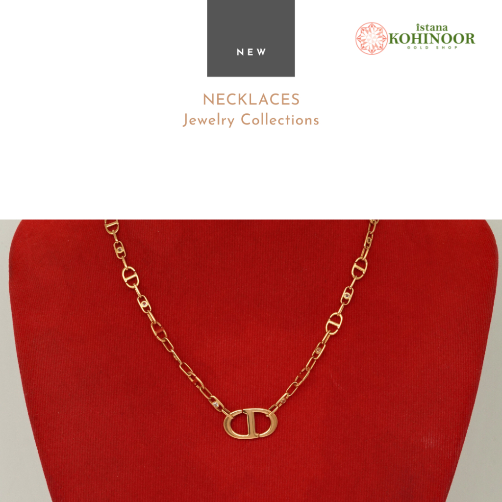 KOHINOOR KALUNG POLOS OVAL PENDANTS YELLOW GOLD EMAS 17K