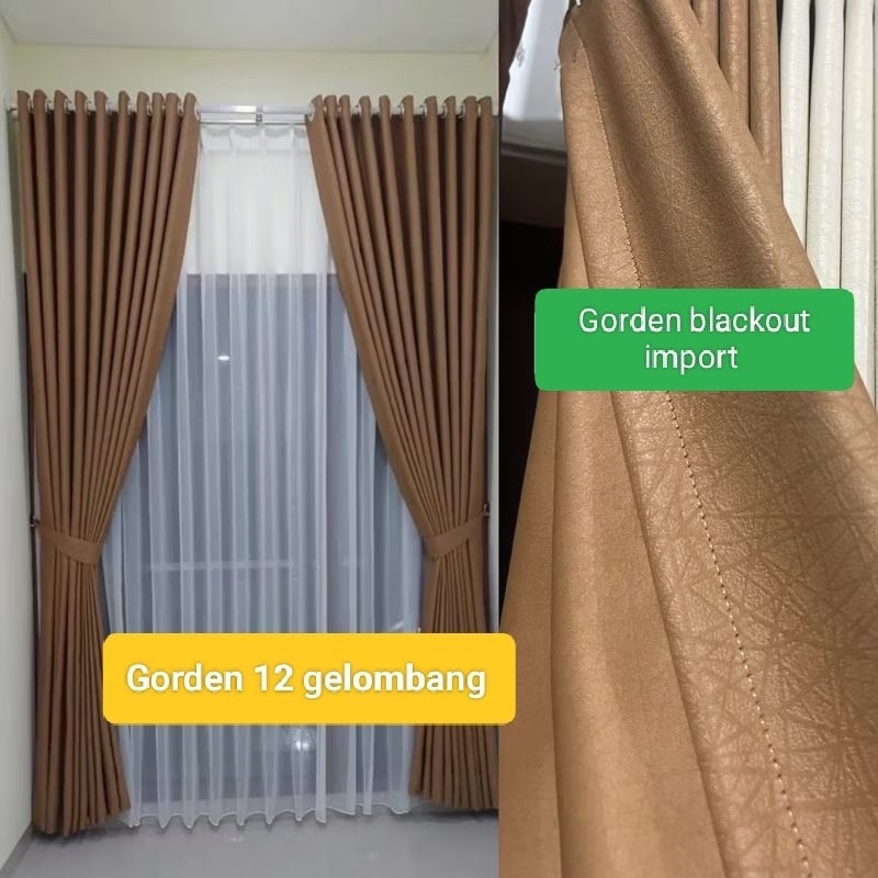gorden jendela 4meter hordeng Blackout tebal panjang 3 meter 250cm