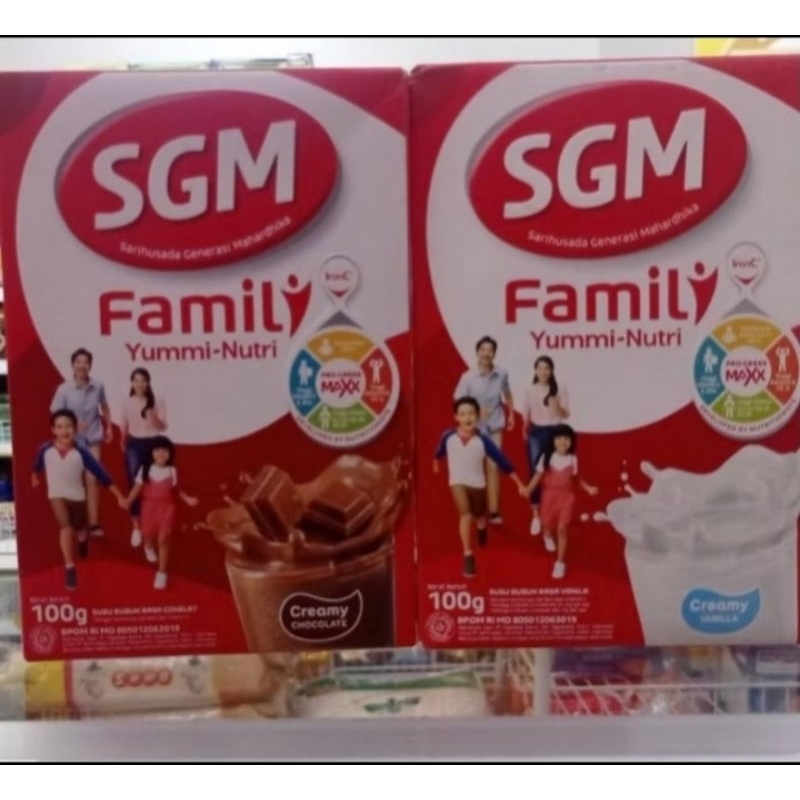 

(PROMO) Paket 2 - SGM Family Yummi Nutri Rasa Coklat & Vanila 100gr