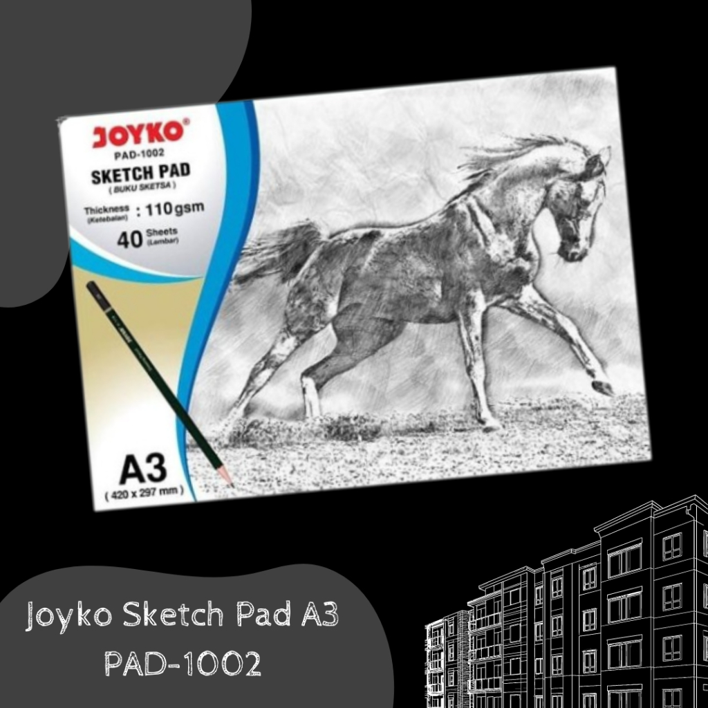 

TBMO BUKU SKETSA / SKETCH PAD A3 JOYKO PAD-1002 110 GSM 40 SHEET