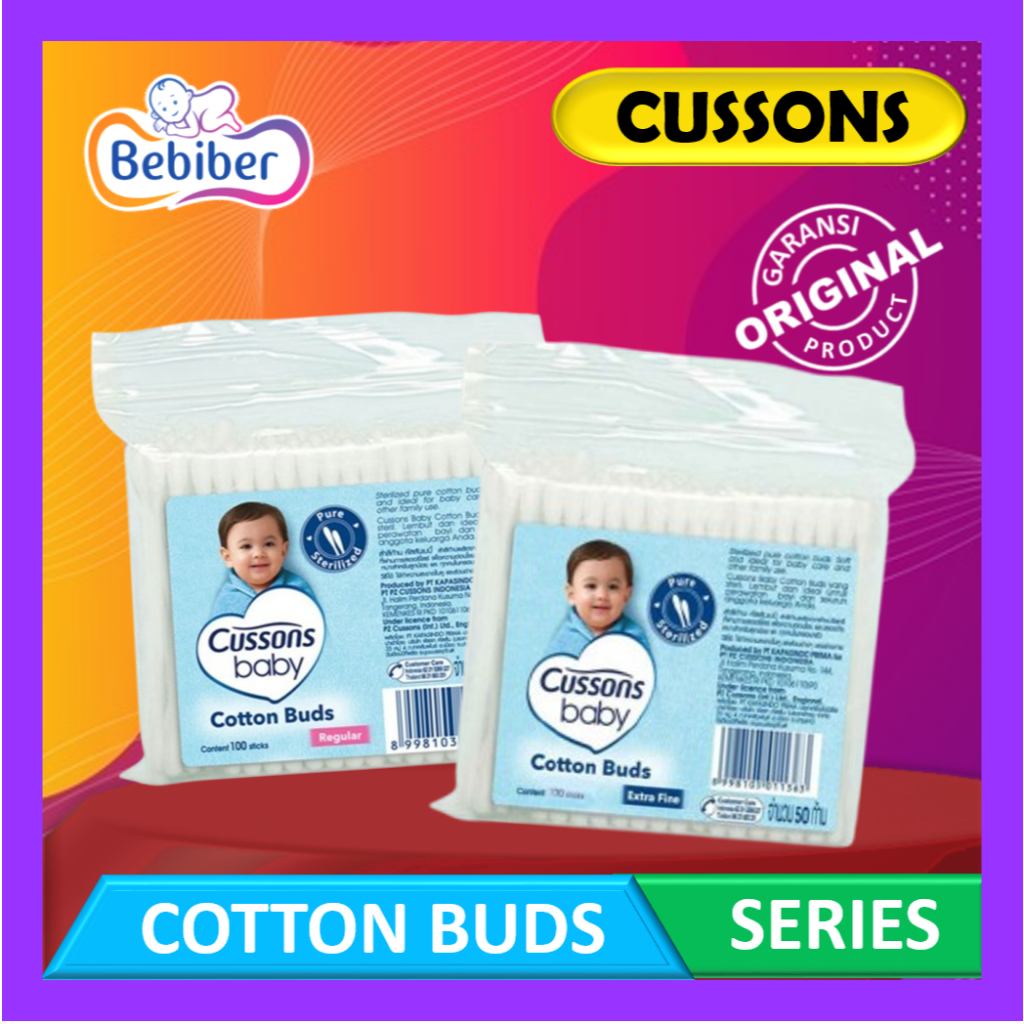 Cussons Baby Cotton Buds 50 & 100 Sticks - Cusson Cotton Bud - Extra Fine & Regular - Bebiber