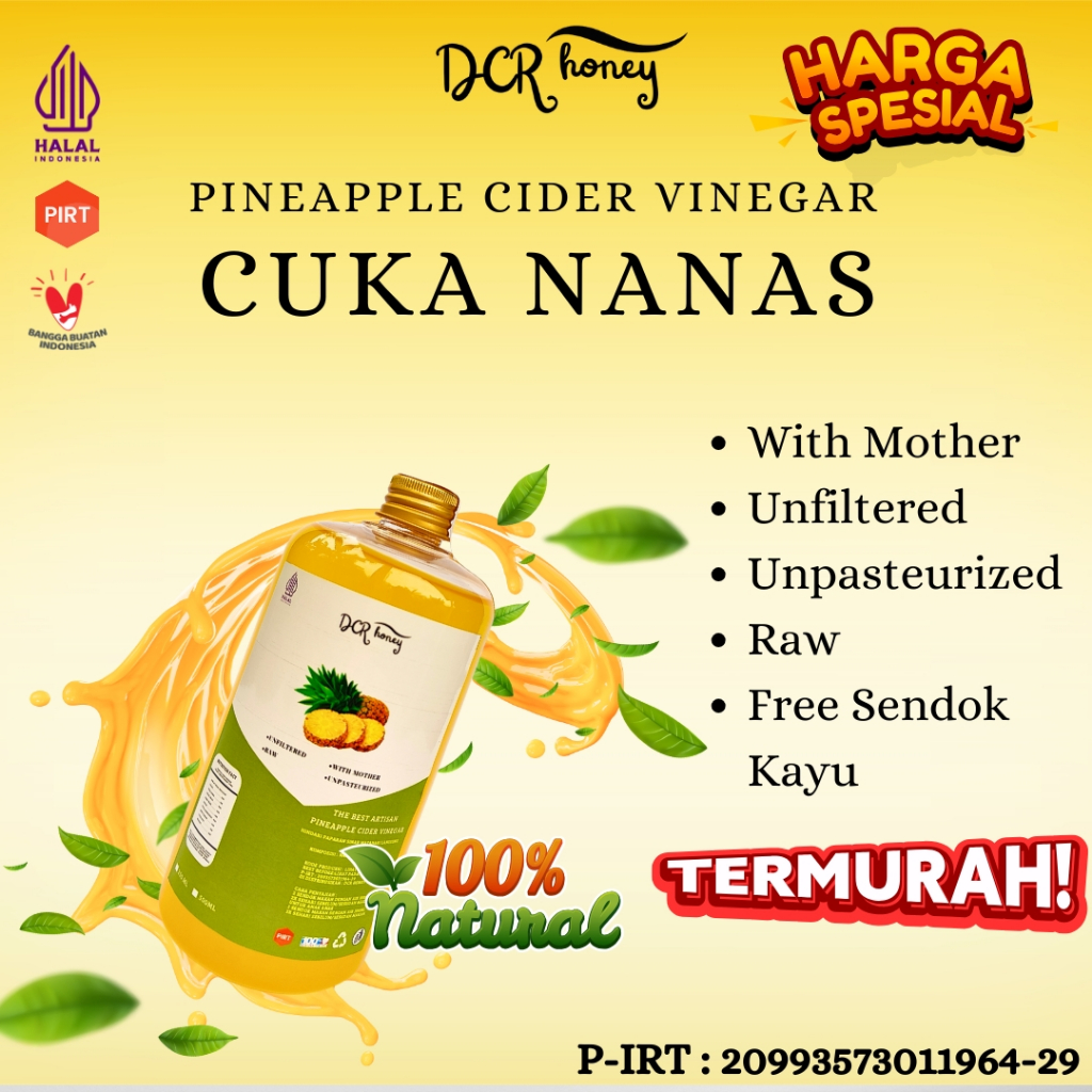 

Cuka Nanas Organic Original Asli With Mother Cider Vinegar - DCR Honey