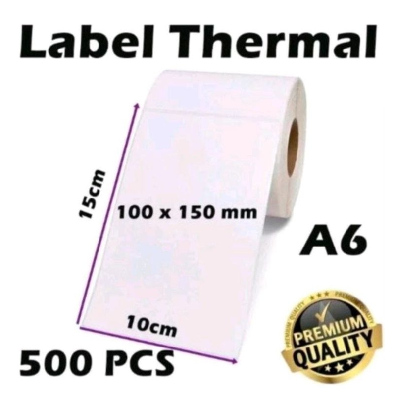 

500 PCS (1 ROLL) LABEL / KERTAS THERMAL A6 100mm x 150mm