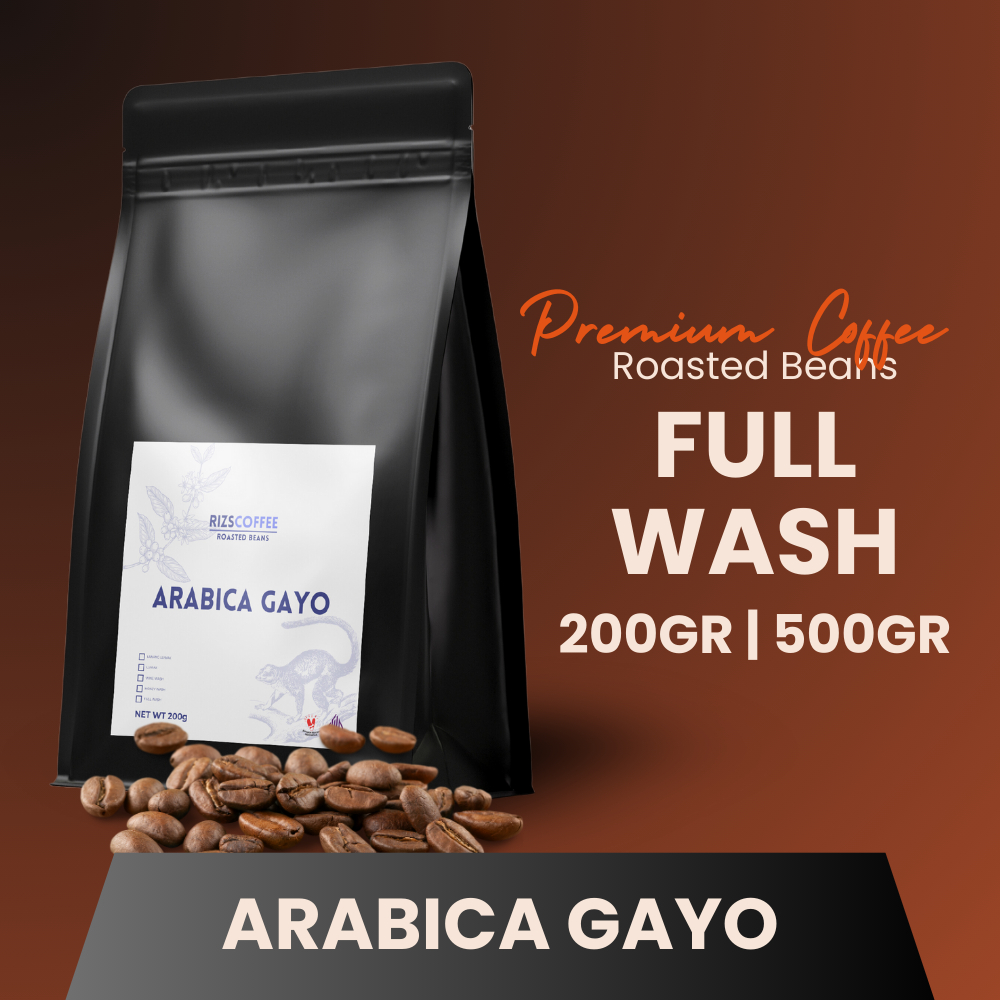 

Rizscoffe Kopi Gayo Arabika Full Wash Proses Arabica Gayo Asli 200 500 gram Biji dan Bubuk