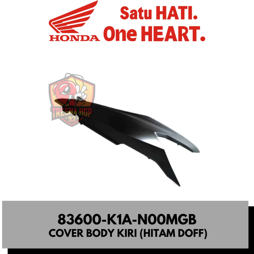83600-K1A-N00MGB COVER BODY KIRI (HITAM DOFF) BEAT LED K1A ORIGINAL | COVER L BODY 83600K1AN00MGB