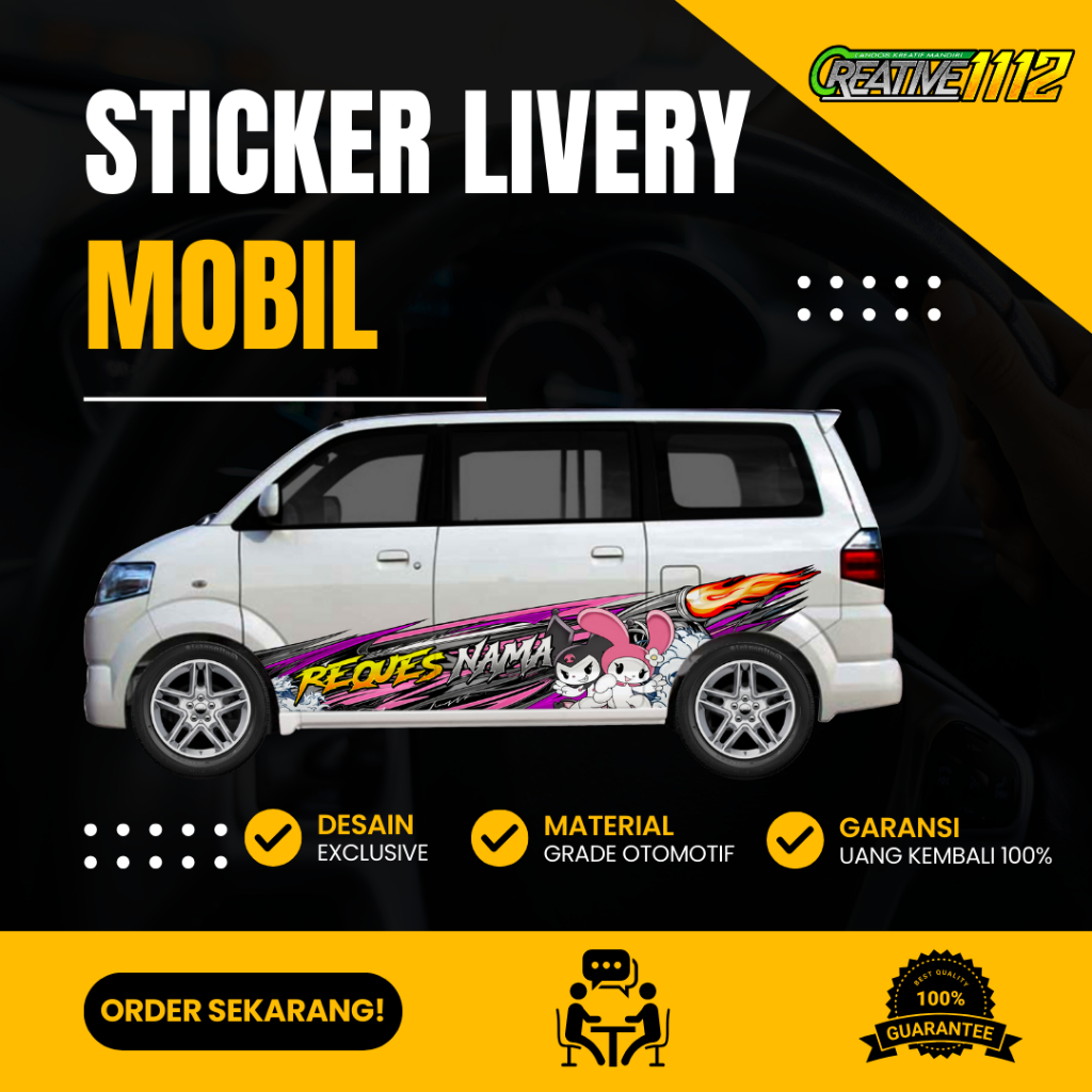 Livery Suzuki APV Vinyl Hologram Laminasi Anti Gores Custom Sticker