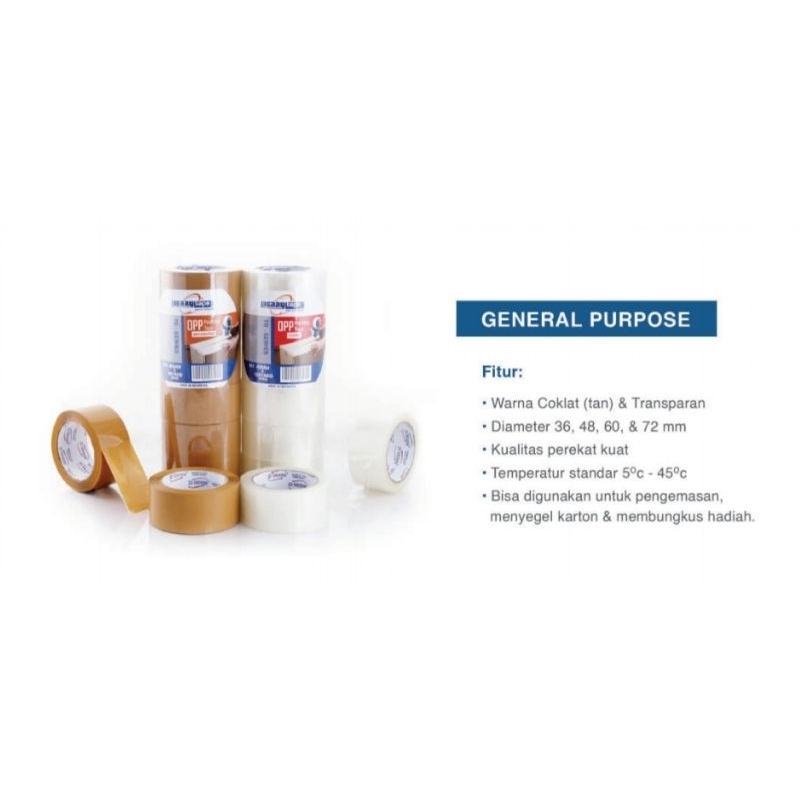 

PAKET HEMAT BELI 1SLOP 6PCS / LAKBAN OPP BERRY TAPE SPEK NACHI 48MM 90YARD