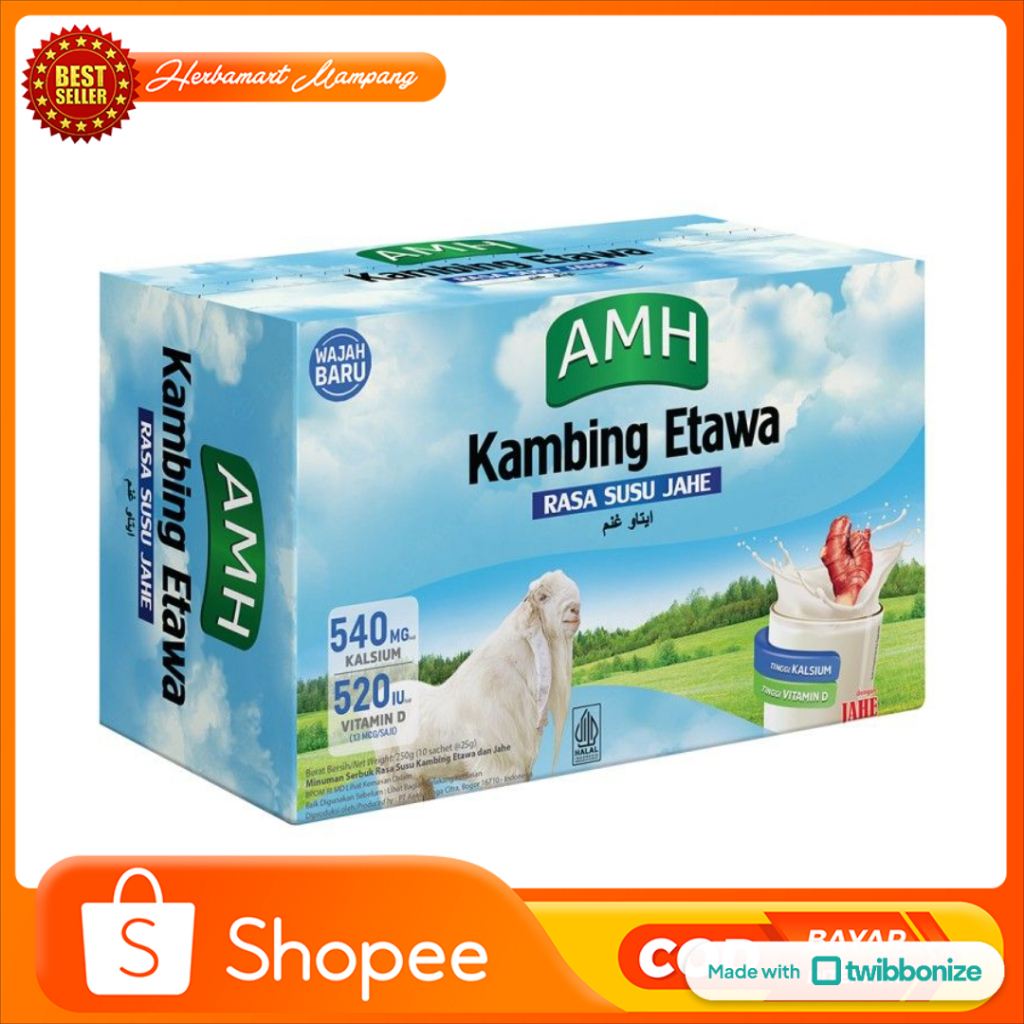 

Susu Kambing Etawa Ettawa AMH rasa Jahe Merah Original 1 Box isi 10 Sachet