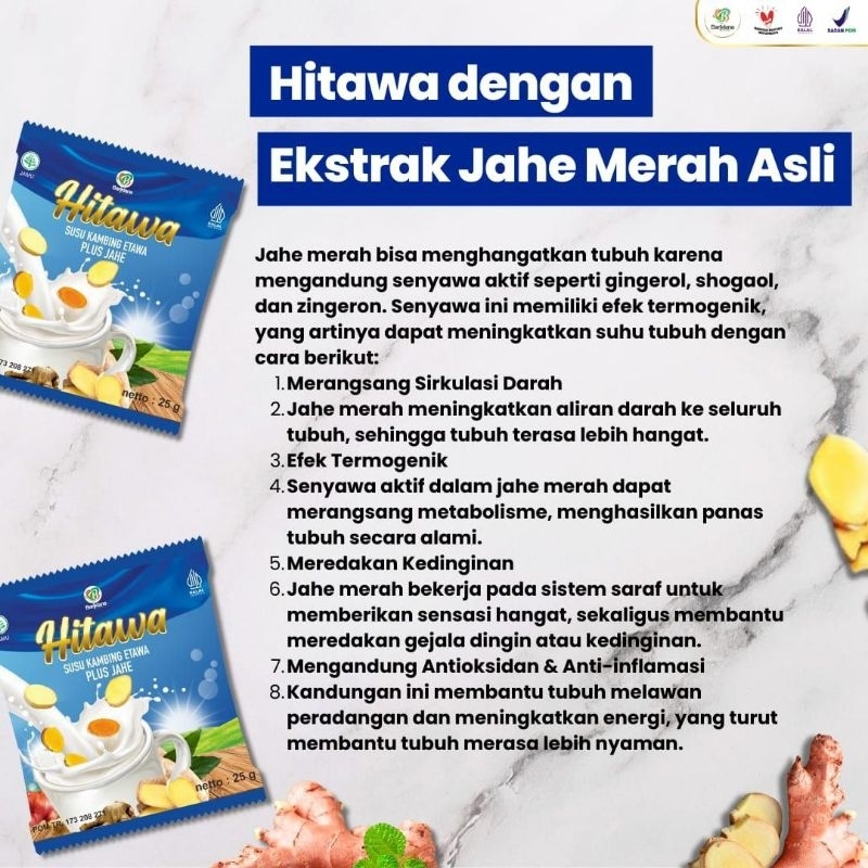 

HITAWA susu Jahe box sachet bariklana