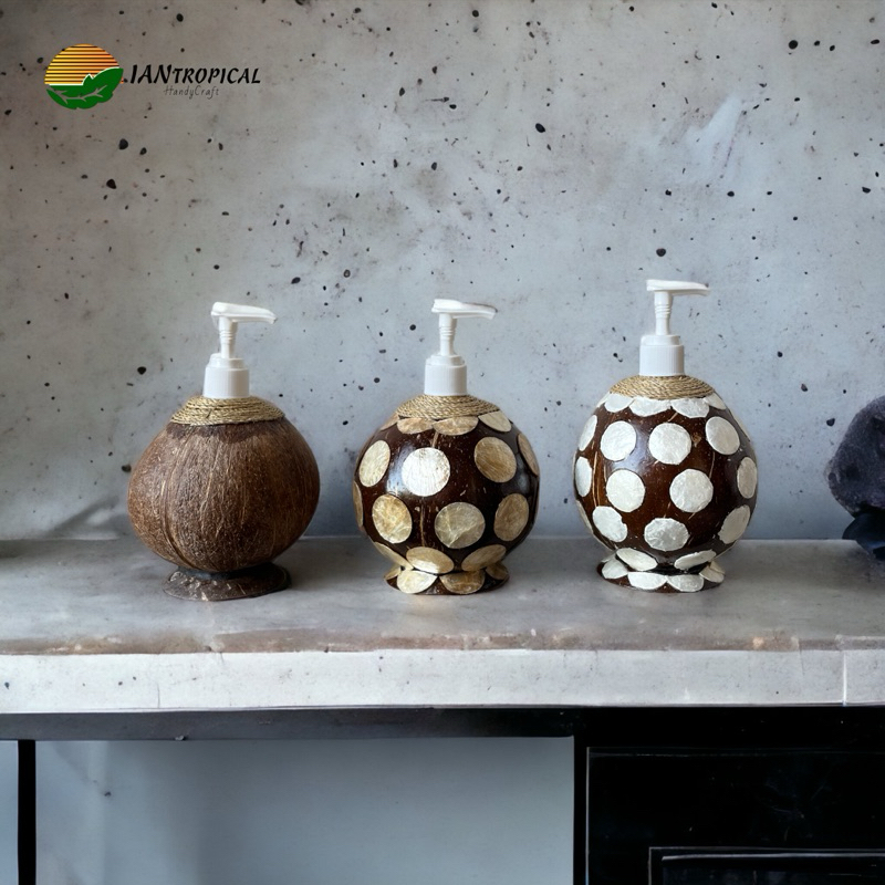 Dispenser Sabun Batok Kelapa -  Botol Shampoo Batok Kelapa