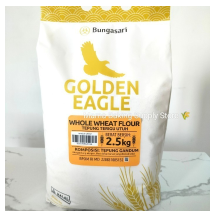 

GOLDEN EAGLE WHOLE WHEAT Meal Flour Tepung Terigu Gandum Utuh 1 KG