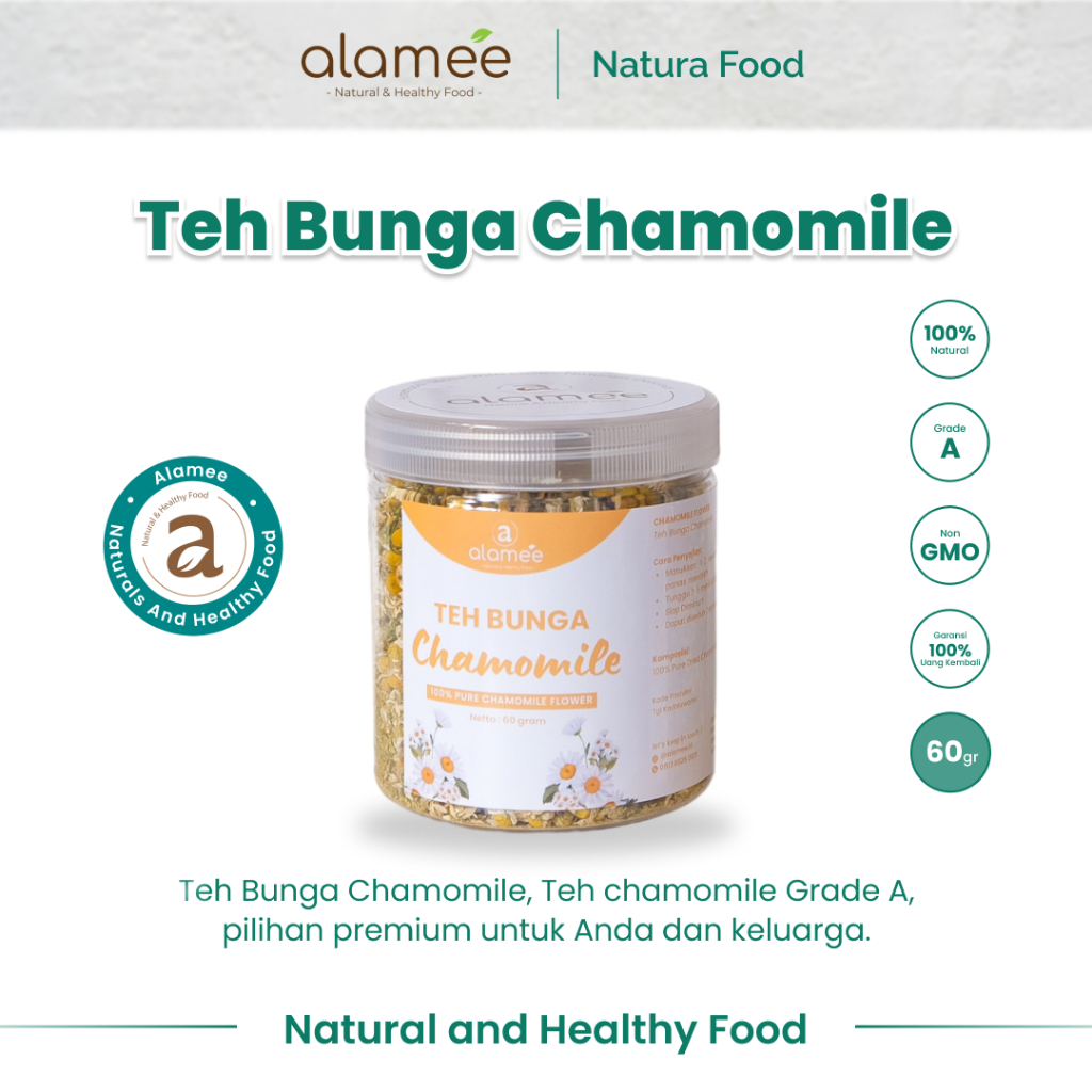 

ALAMEE Teh Chamomile Kering Camomile Tea Flower Bunga Kamomile Dried Flower Organik Premium