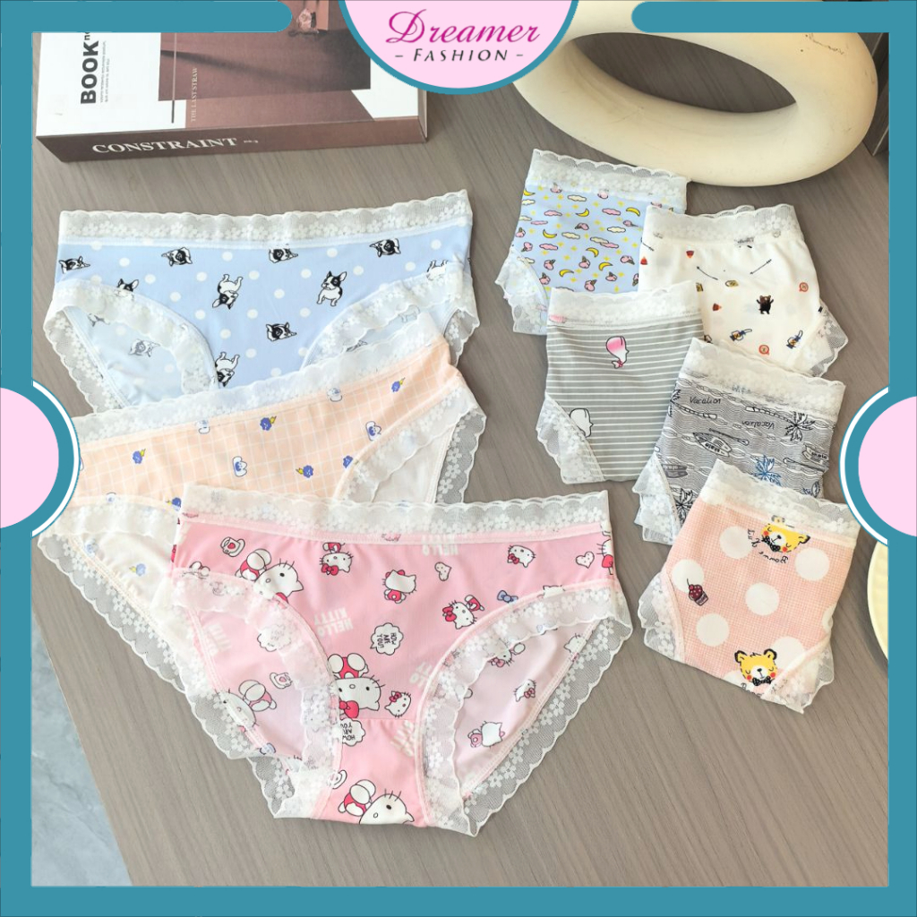 DF CLEAR STOCK CD555 Celana Dalam Remaja CD Wnita Seamless Motif Lucu Halus