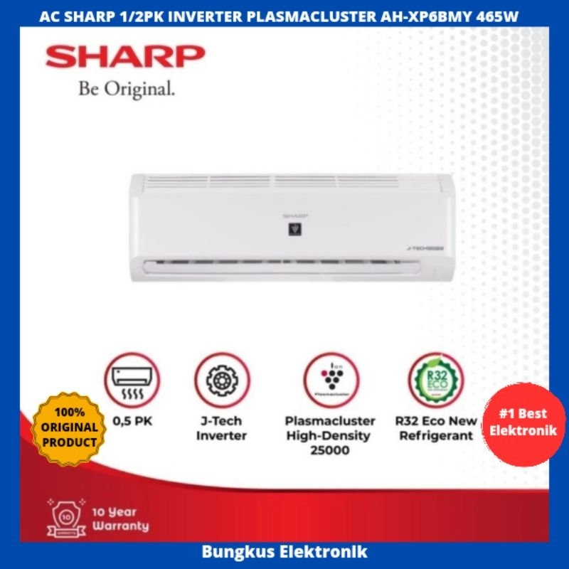 AC SHARP 1/2PK INVERTER PLASMACLUSTER AH-XP6BMY AC SHARP INVERTER