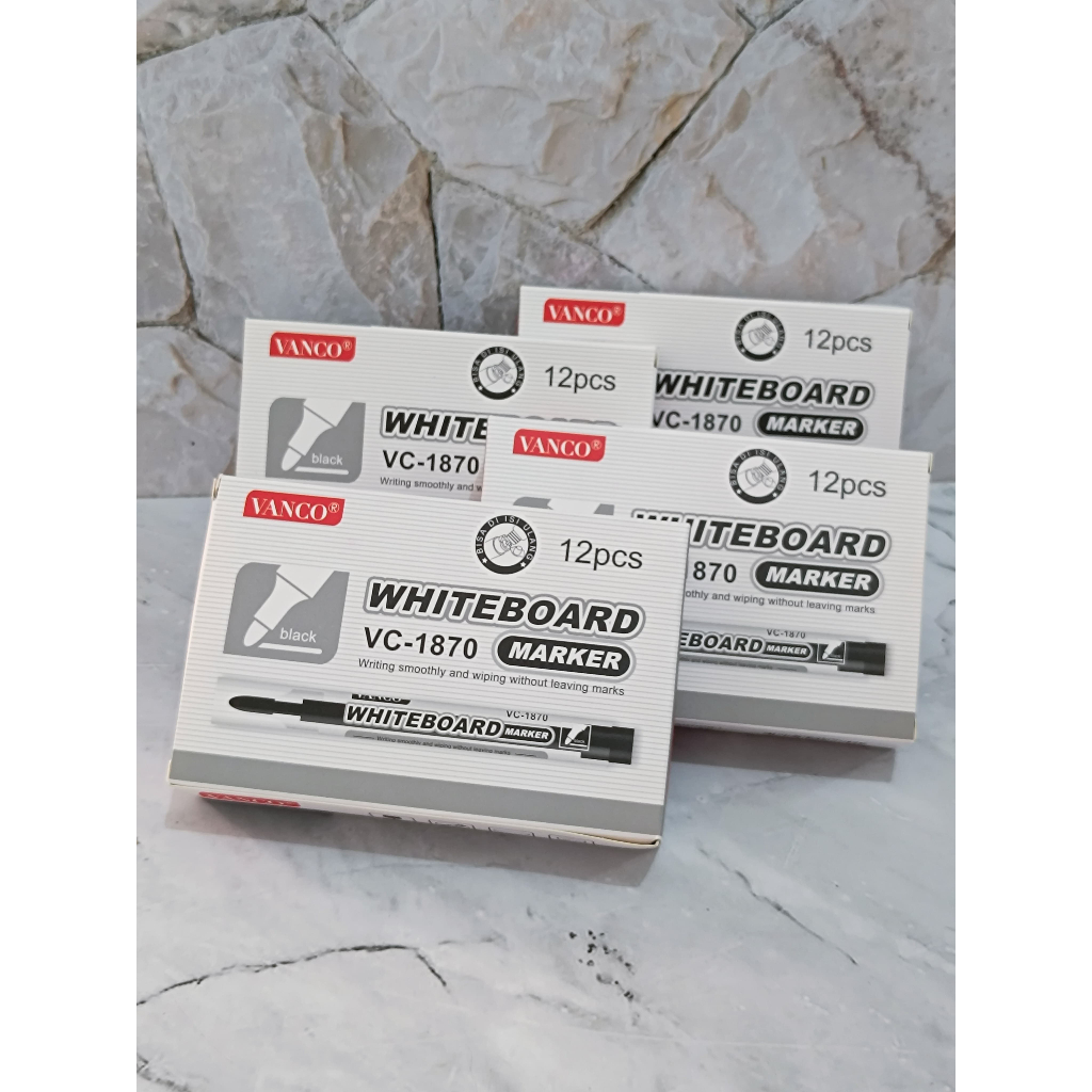 

SELUSIN ( 12 BIJI ) Spidol Whiteboard Boardmarker Murah Vanco / Montana