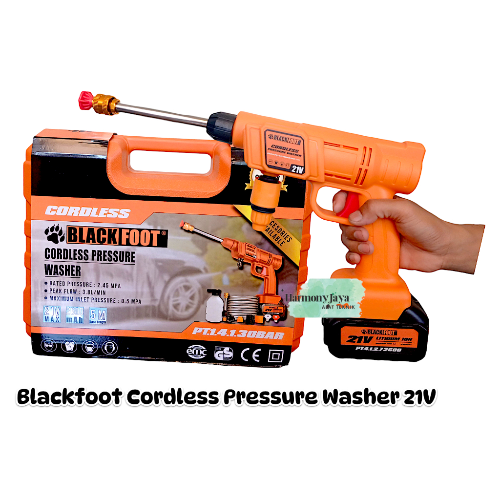 Mesin Steam Mobil Motor Baterai / Cordless Pressure Washer Blackfoot