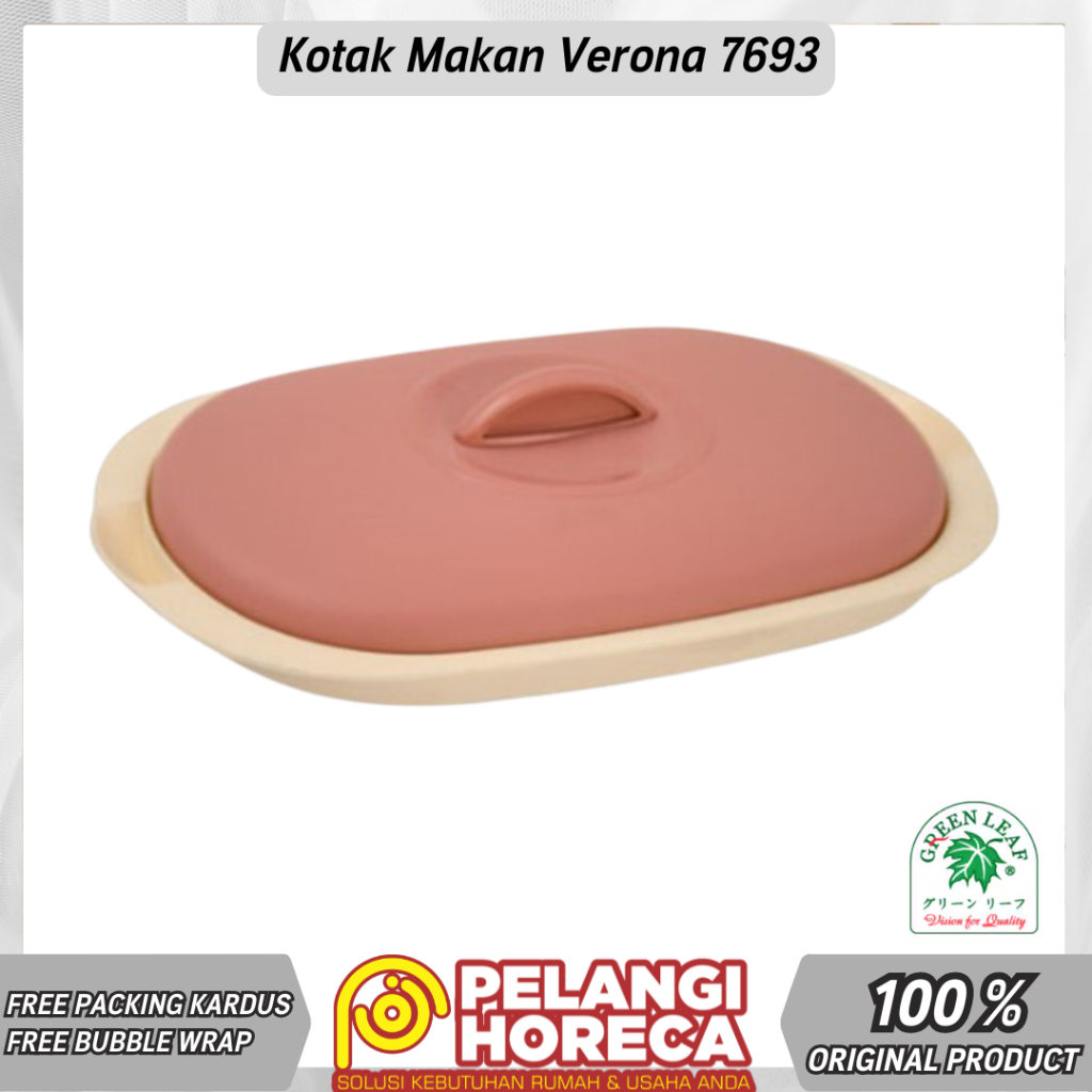 Wadah Makan Verona 7693 Green Leaf | Wadah Makan | Tempat Makan | Kotak Makan | Wadah Penyimpanan