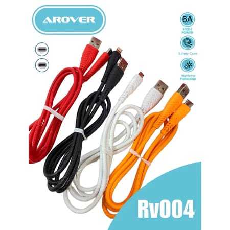 Kabel Data [[Arover RV04]] Micro USB / Type-C / IPhone -Cable Fast Charging VOOC Max Pure 4A