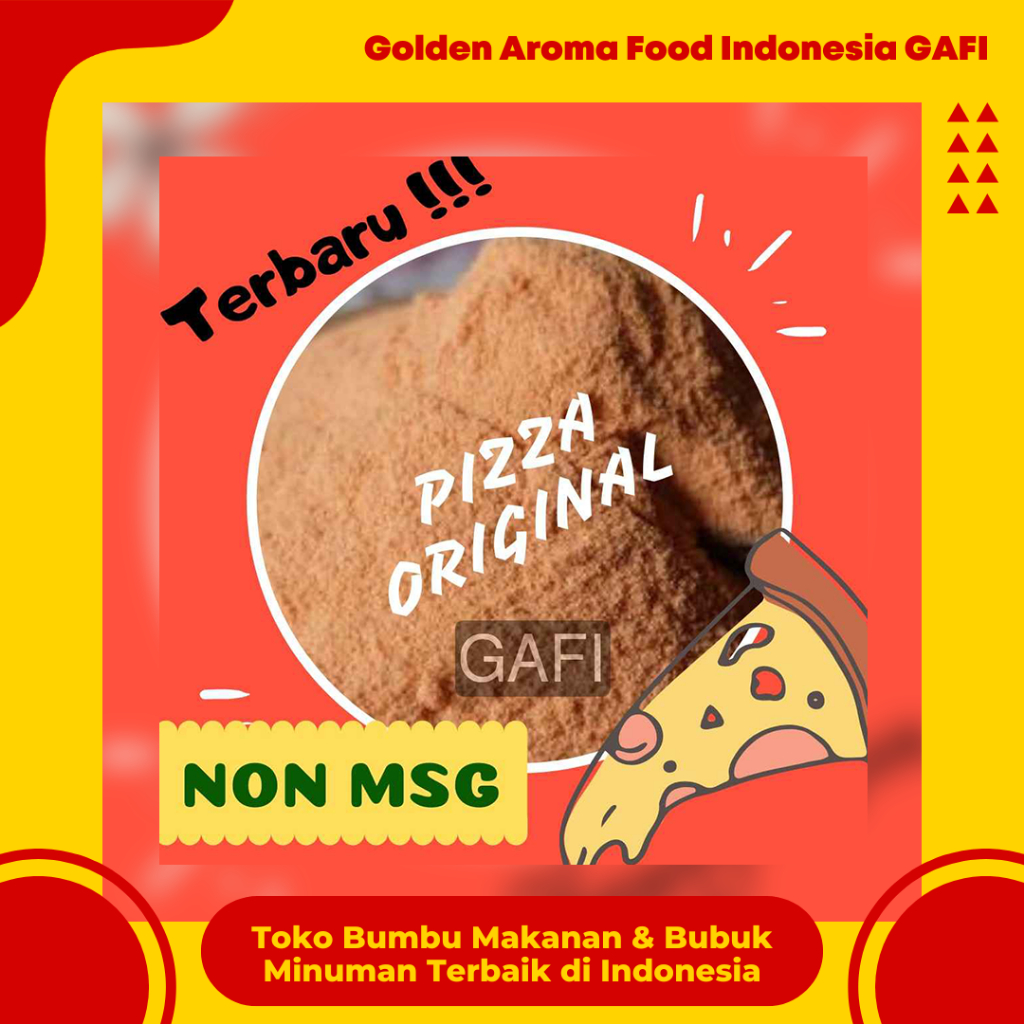 

Gafi Food Bumbu Tabur Rasa Pizza Original NON MSG 1 Kg Enak Murah Lezat Gurih Halal, Original Pizza Flavour NON MSG Seasoning Powder 1 kg