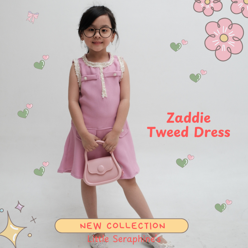 DRESS ANAK BAJU ANAK Zaddie Tweed Dress Anak Perempuan Import Premium