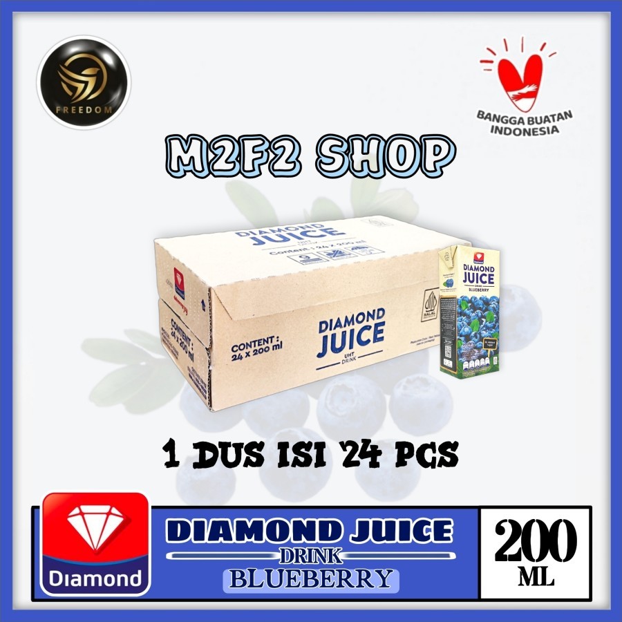 

Diamond Juice No Added Sugar Blueberry | Bluberi Kotak 200 ml (Kemasan Karton)