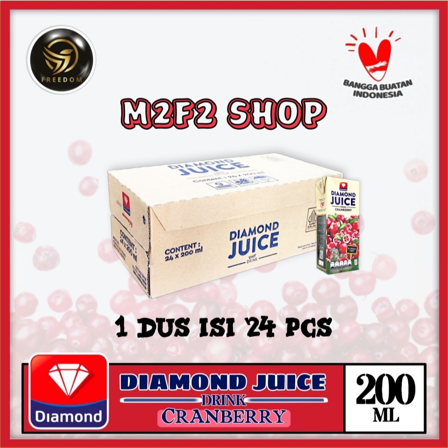 

Diamond Juice No Added Sugar Cranberry Kotak - 200 ml (Kemasan Karton)