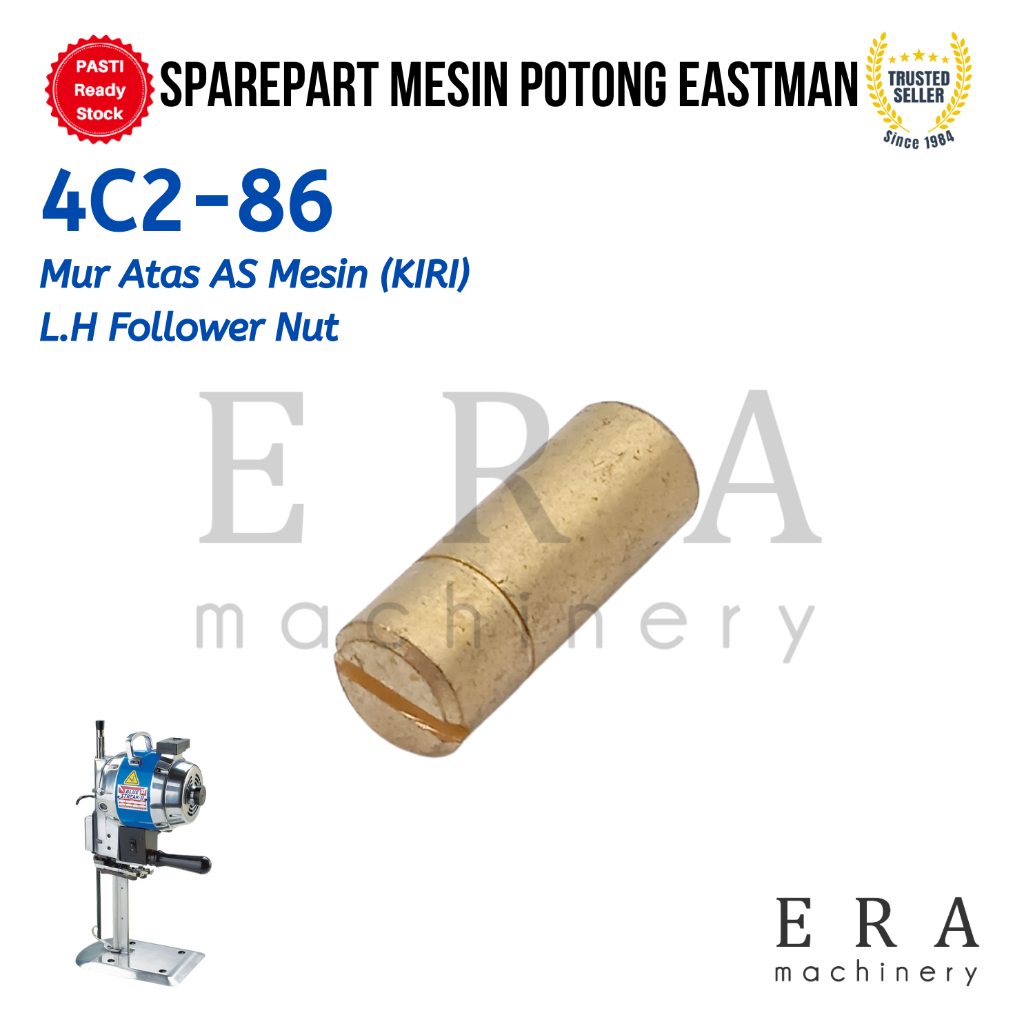 4C2-86 Mur Atas AS Mesin (KIRI) L.H Follower Nut Mesin Potong Kain Eastman 4C286