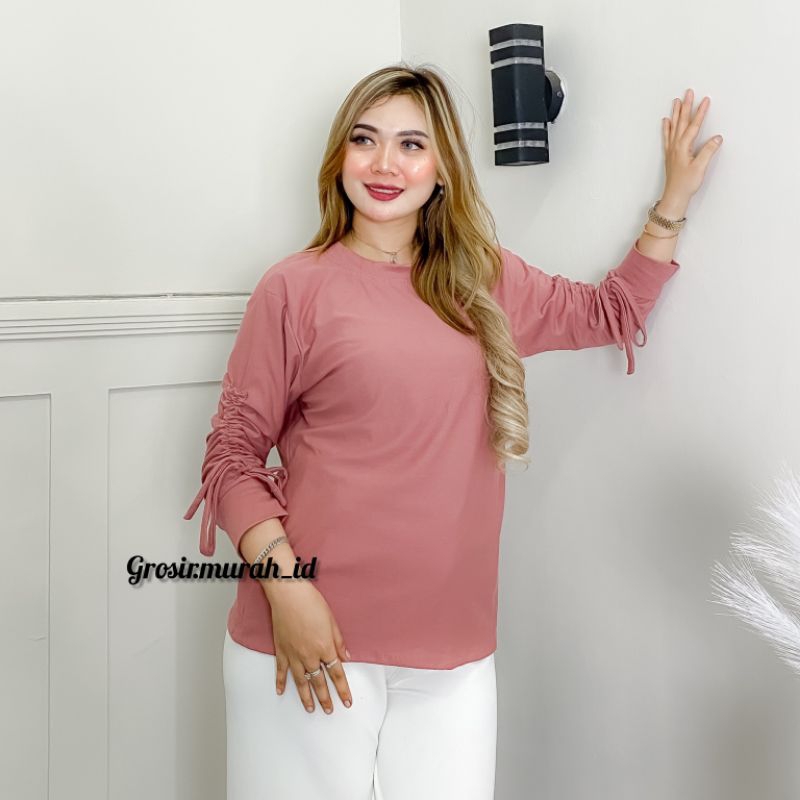 LUCA TOP ATASAN KAOS POLOS WANITA LENGAN 3/4